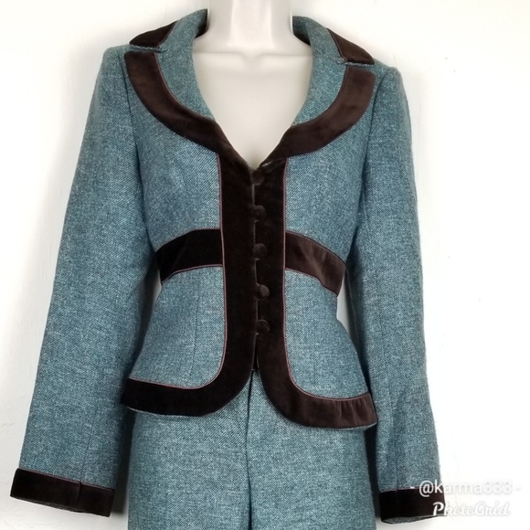 Nanette Lepore Wool Blend Pantsuit Tweed Sz 2-4 - Picture 2 of 8